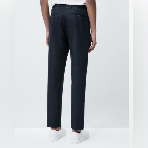 = Massimo Dutti RELAXED FIT CANVAS CHINO TROUSERS Size 36 - Picture 2 of 8